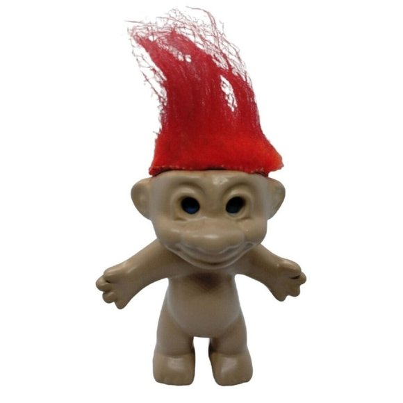 Vintage Russ Berrie Ceramic Troll Doll Figure Small 4 in Plus Hair - Picture 1 of 5